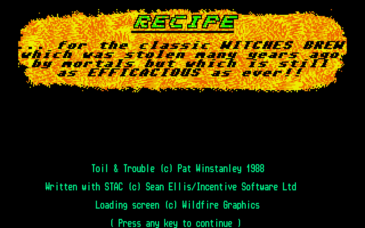 Toil & Trouble atari screenshot